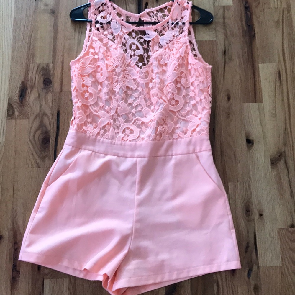 Neon orange romper